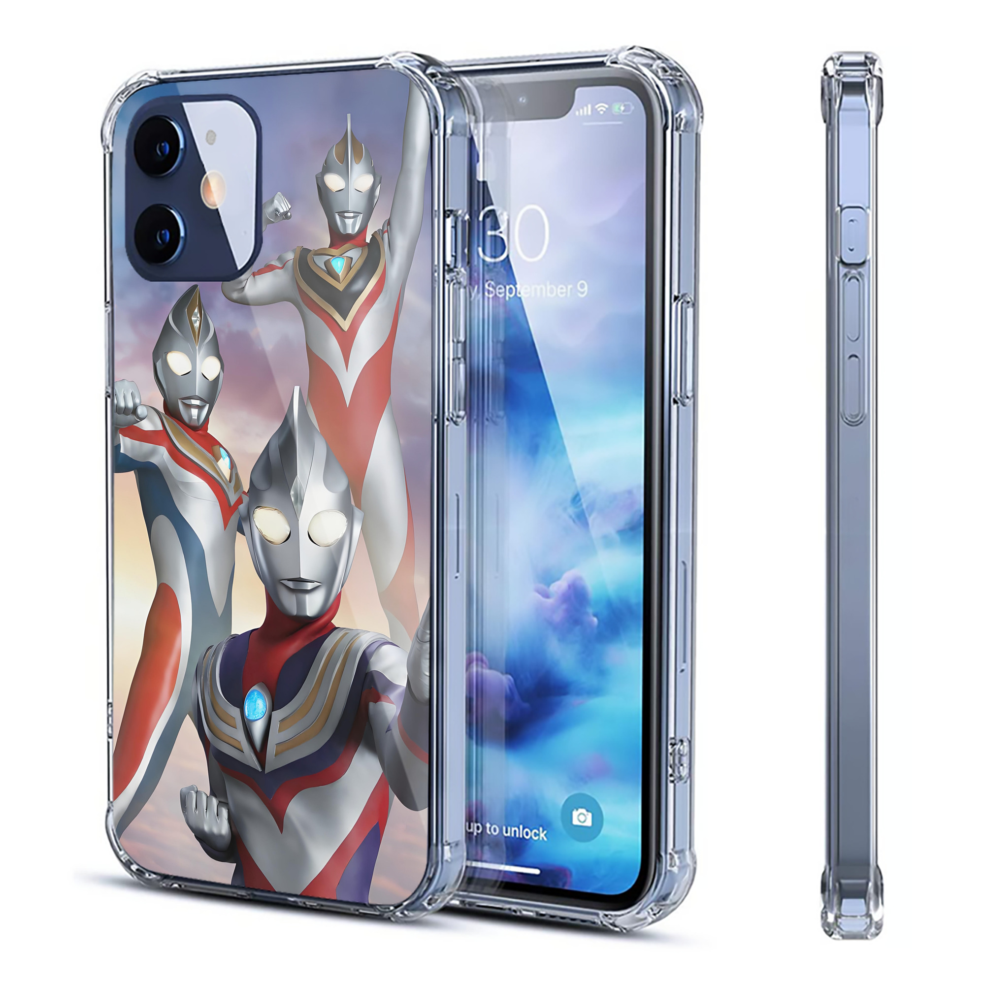 （画像用） ウルトラマン Ultraman 【iPhone 12シリーズ対応】透明スマホケース（クリアソフトケース）